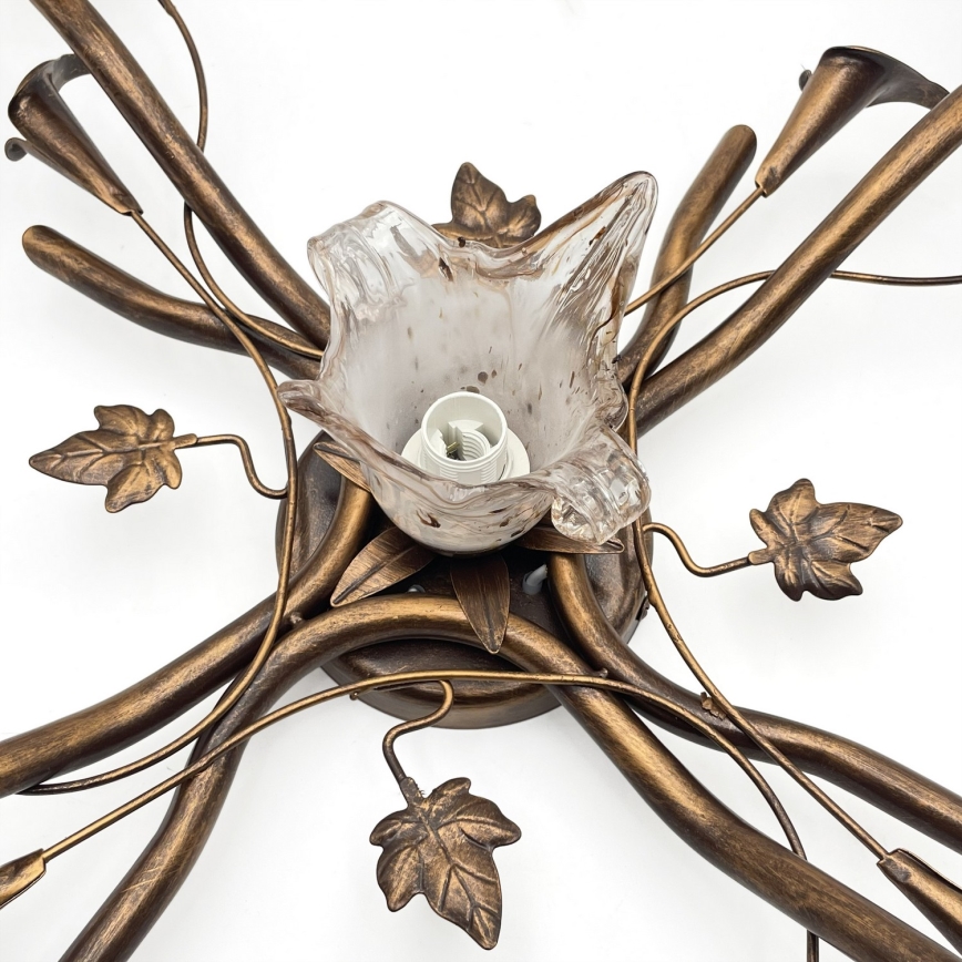 Prisadený luster ROZETA 5xE14/40W/230V bronzový