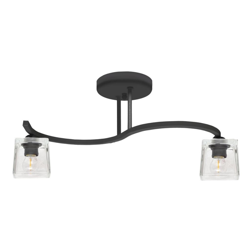 Prisadený luster SANTOS 2xE27/15W/230V čierna/číra