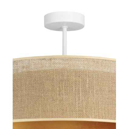 Prisadený luster SARTA 1xE27/60W/230V medený/juta