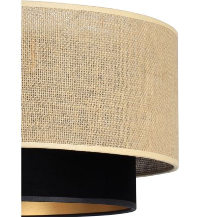 Prisadený luster SARTA 1xE27/60W/230V priemer 45 cm čierna/juta