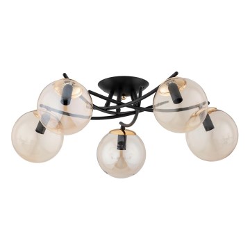 Prisadený luster SAVI 5xE14/10W/230V čierna/zlatá