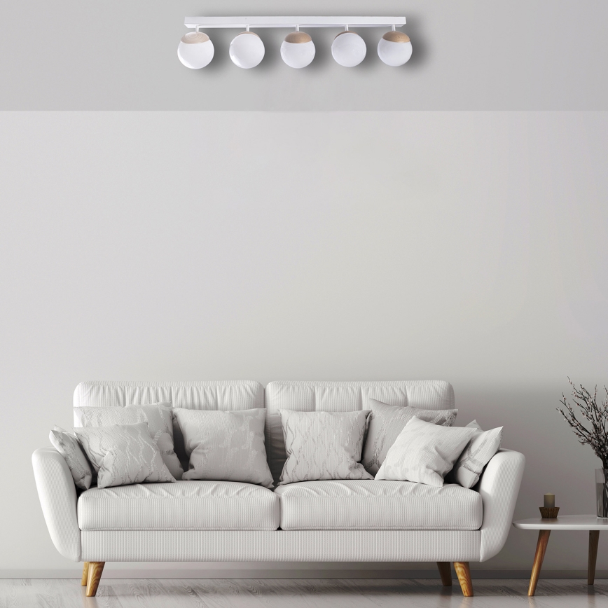 Prisadený luster SFERA WOOD 5xE14/40W/230V