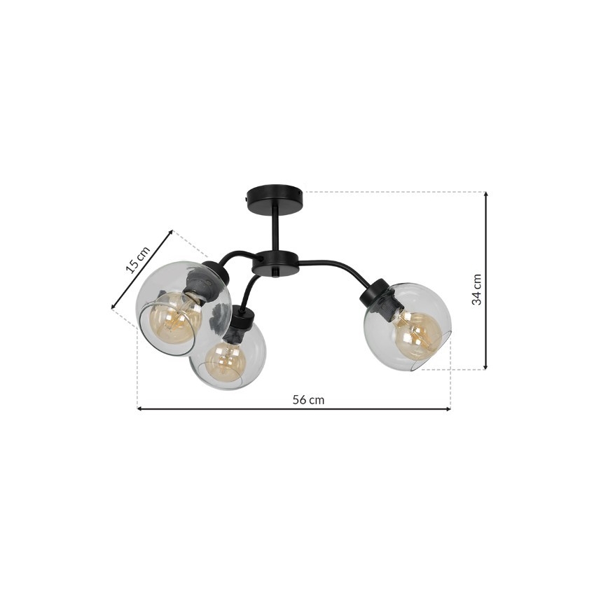 Prisadený luster SOFIA 3xE27/60W/230V číra