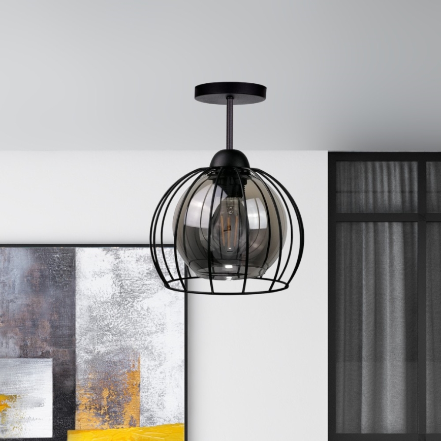 Prisadený luster SOLO BLACK 1xE27/60W/230V čierna/dymová