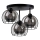 Prisadený luster SOLO BLACK 3xE27/60W/230V čierna/dymová pr. 30 cm