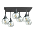 Prisadený luster SOMA 6xE27/60W/230V čierna/číra