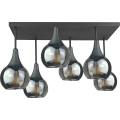 Prisadený luster SOMA 6xE27/60W/230V čierna/dymová čierna