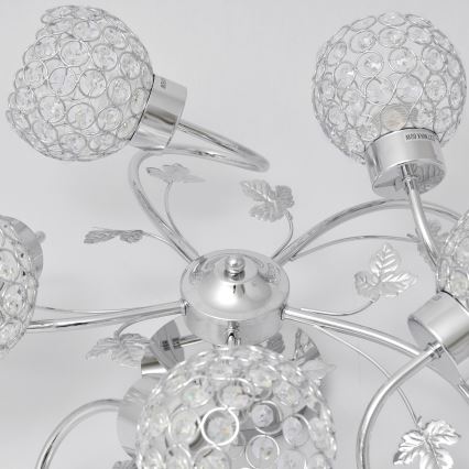 Prisadený luster SOPHIA 5xE27/15W/230V lesklý chróm/číra