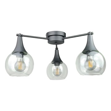 Prisadený luster STAR 3xE27/60W/230V čierna/číra