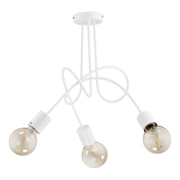 Prisadený luster TANGO 3xE27/15W/230V biela