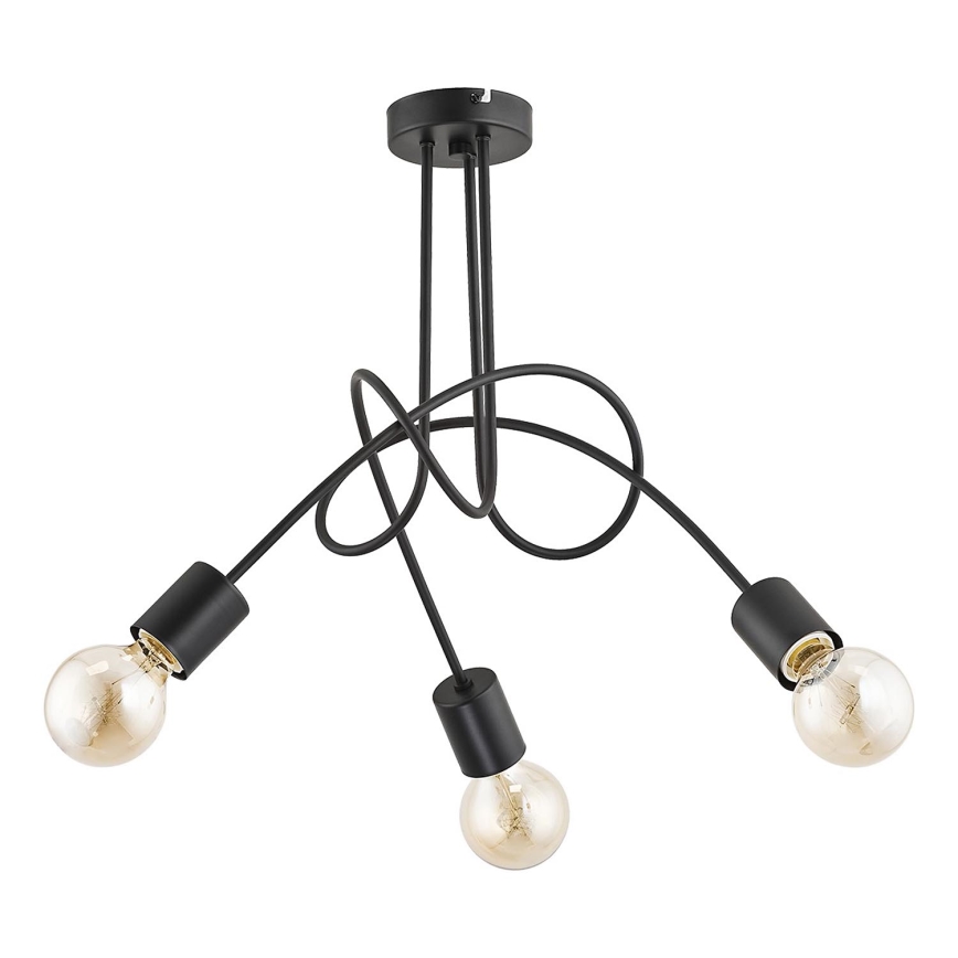 Prisadený luster TANGO 3xE27/15W/230V čierna