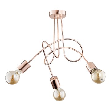 Prisadený luster TANGO 3xE27/15W/230V medená