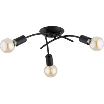 Prisadený luster TORIZO 3xE27/15W/230V čierny