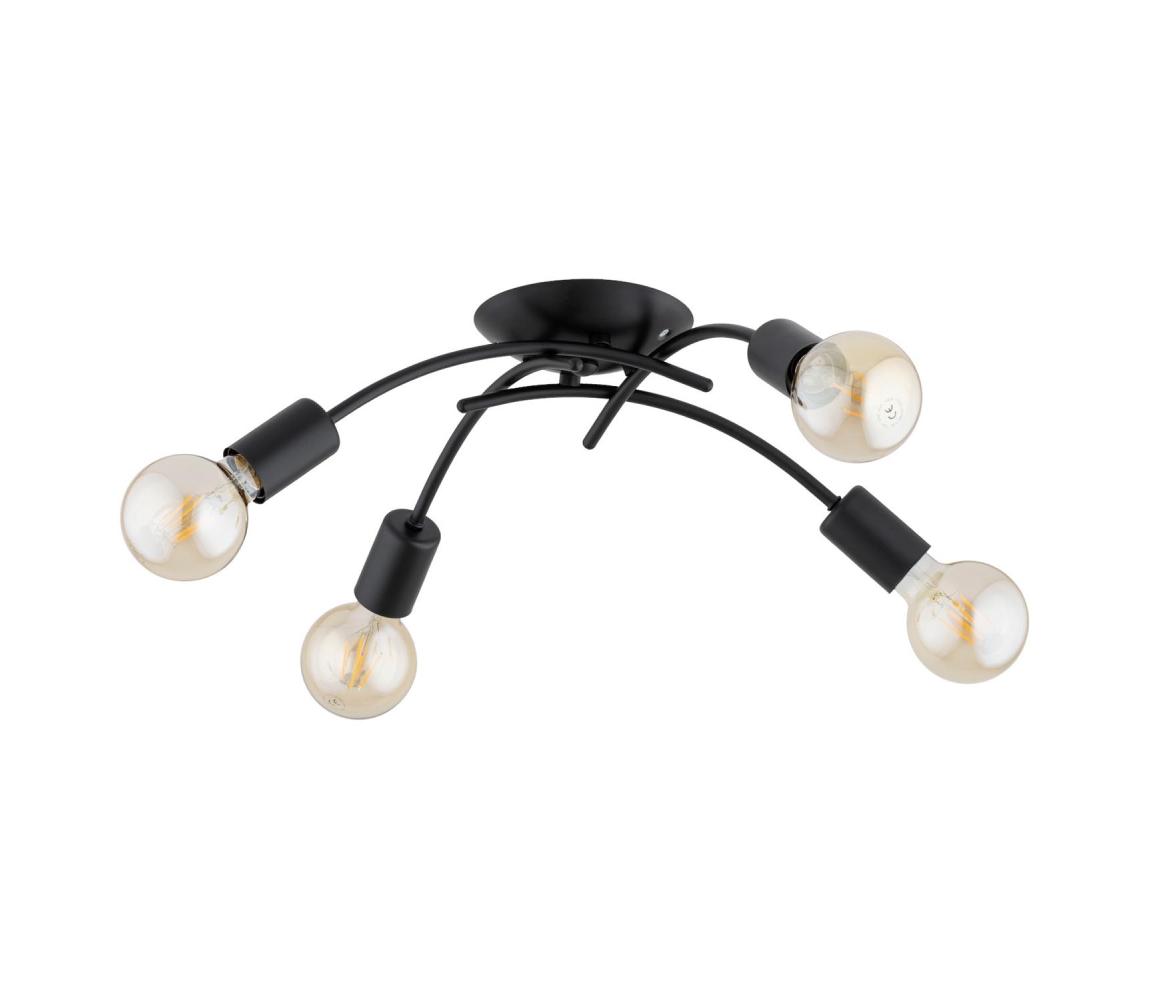Prisadený luster TORIZO 4xE27/15W/230V čierny 63424