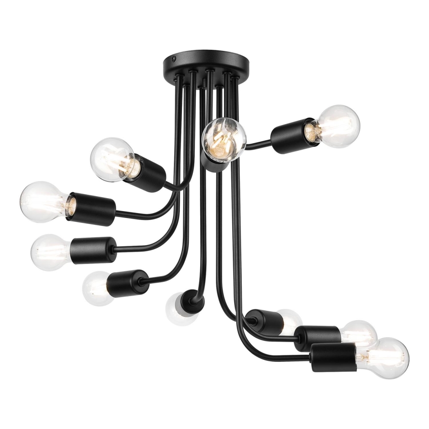 Prisadený luster TRINITY 10xE27/15W/230V čierna