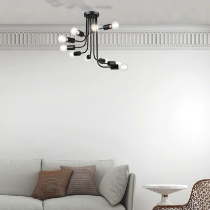 Prisadený luster TRINITY 10xE27/15W/230V čierna