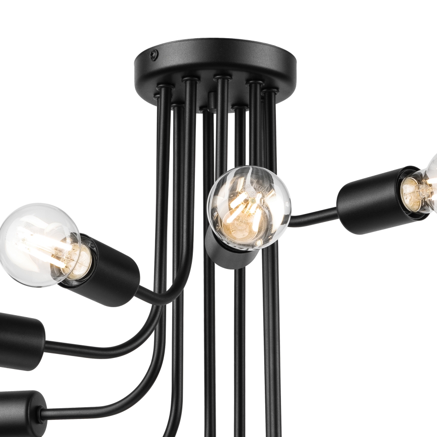 Prisadený luster TRINITY 10xE27/15W/230V čierna