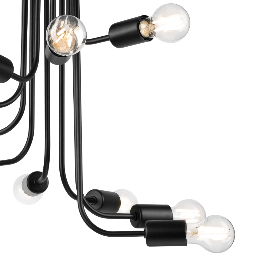 Prisadený luster TRINITY 10xE27/15W/230V čierna