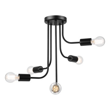 Prisadený luster TRINITY 5xE27/15W/230V čierna