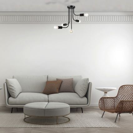 Prisadený luster TRINITY 5xE27/15W/230V čierna