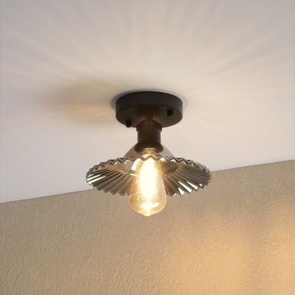 Prisadený luster TRISH 1xE27/15W/230V čierna/dymovo čierna