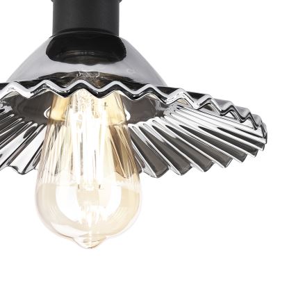 Prisadený luster TRISH 1xE27/15W/230V čierna/dymovo čierna