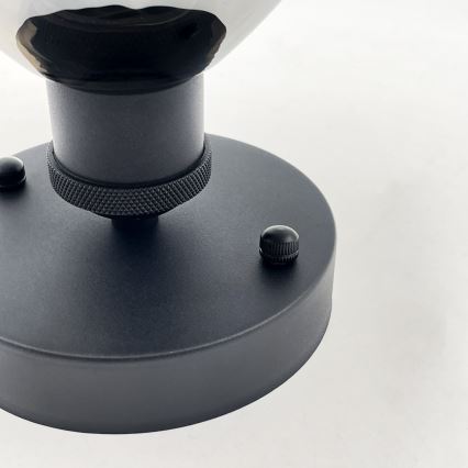 Prisadený luster TRISH 1xE27/15W/230V čierna/dymovo čierna