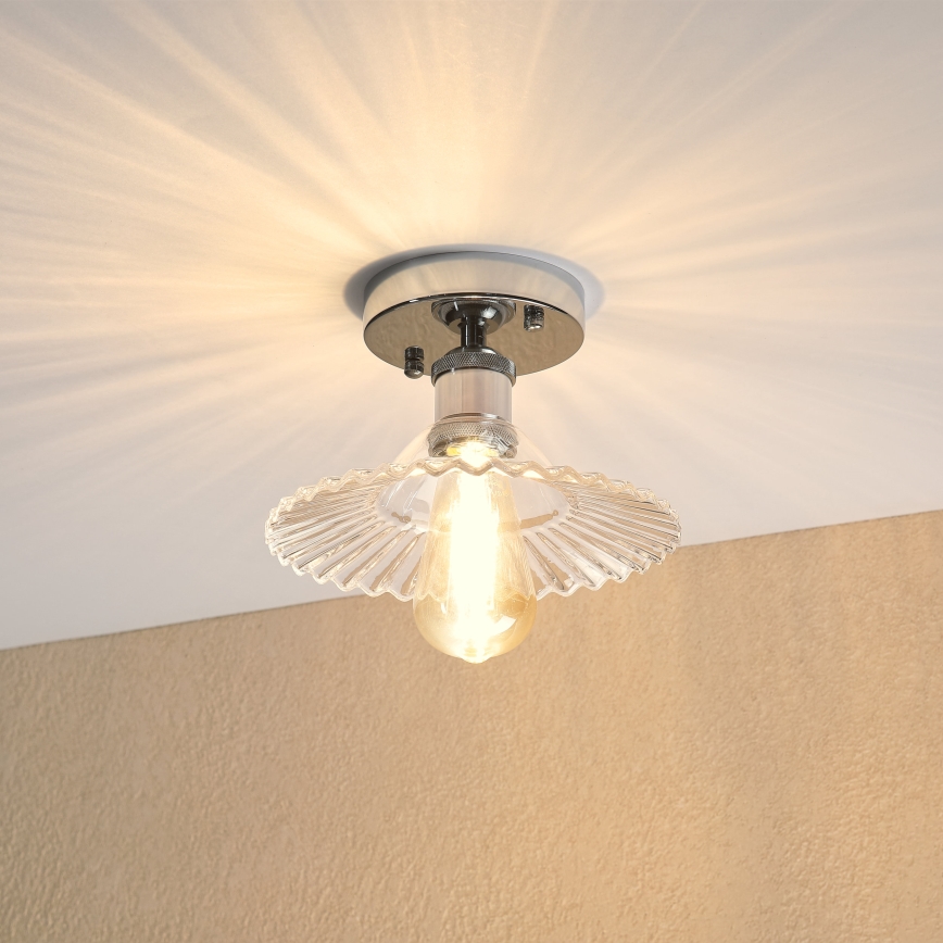 Prisadený luster TRISH 1xE27/15W/230V lesklý chróm/číra