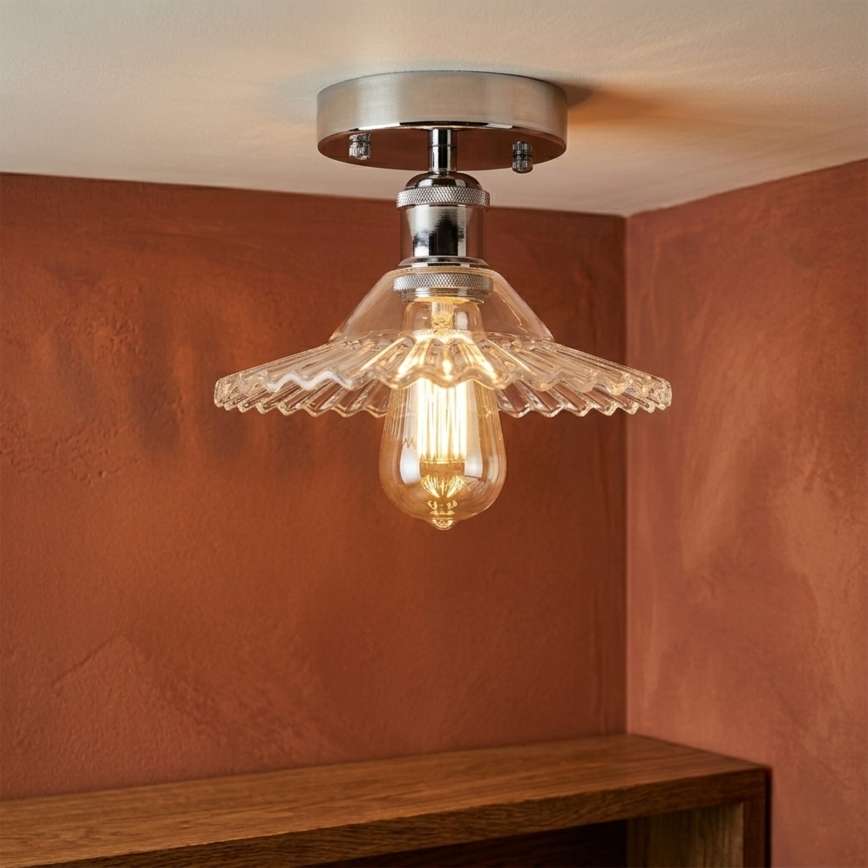 Prisadený luster TRISH 1xE27/15W/230V lesklý chróm/číra