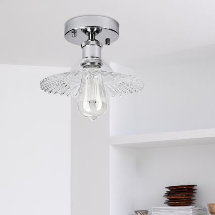 Prisadený luster TRISH 1xE27/15W/230V lesklý chróm/číra