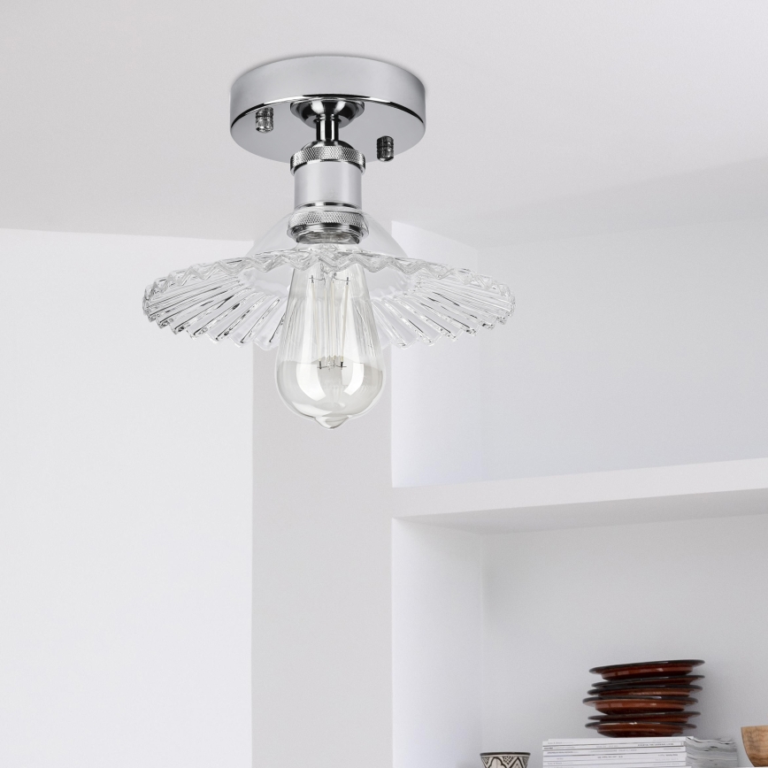 Prisadený luster TRISH 1xE27/15W/230V lesklý chróm/číra