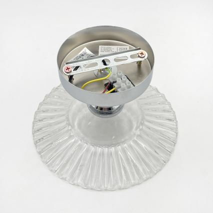 Prisadený luster TRISH 1xE27/15W/230V lesklý chróm/číra