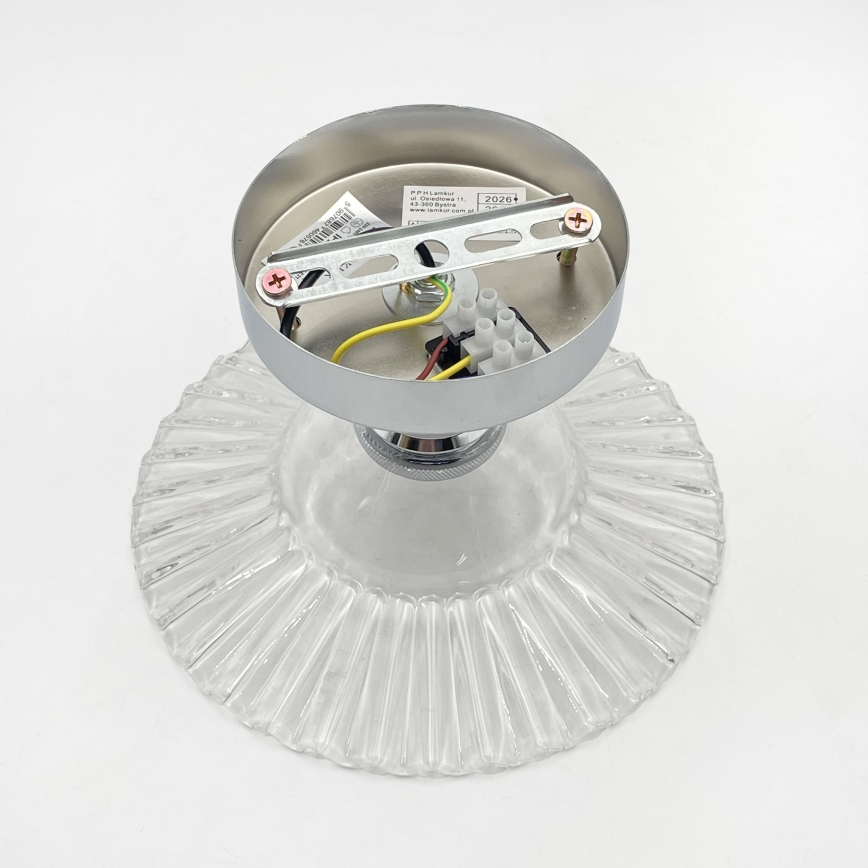 Prisadený luster TRISH 1xE27/15W/230V lesklý chróm/číra