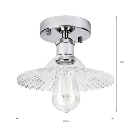 Prisadený luster TRISH 1xE27/15W/230V lesklý chróm/číra