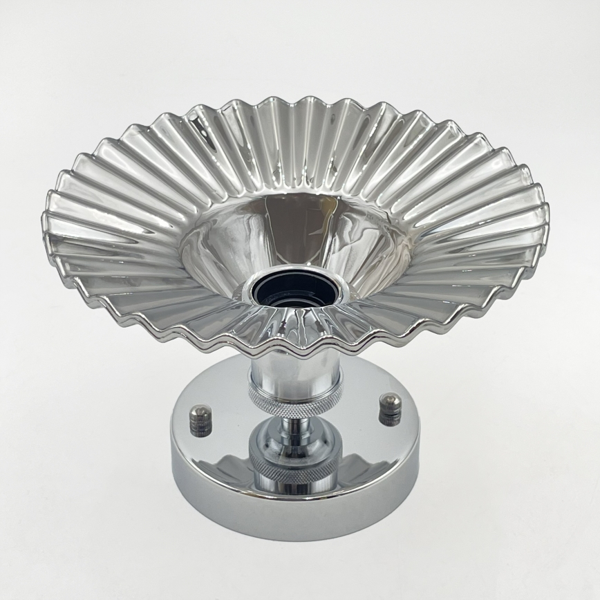 Prisadený luster TRISH 1xE27/15W/230V lesklý chróm/dymová čierna