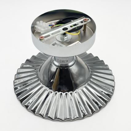 Prisadený luster TRISH 1xE27/15W/230V lesklý chróm/dymová čierna