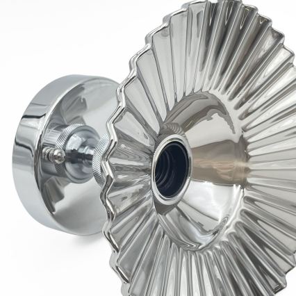 Prisadený luster TRISH 1xE27/15W/230V lesklý chróm/dymová čierna