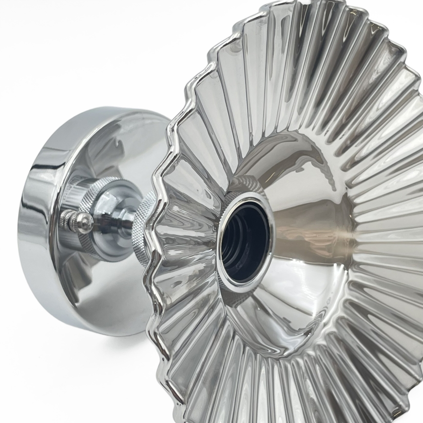 Prisadený luster TRISH 1xE27/15W/230V lesklý chróm/dymová čierna