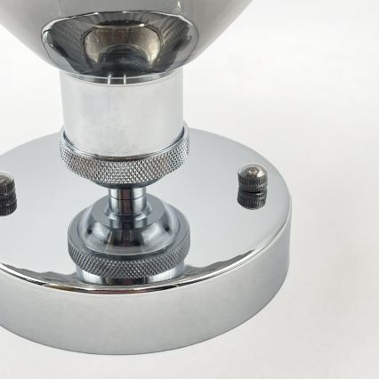 Prisadený luster TRISH 1xE27/15W/230V lesklý chróm/dymová čierna