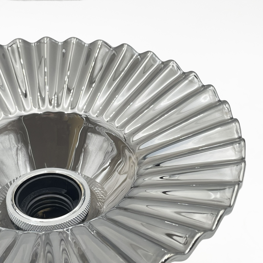 Prisadený luster TRISH 1xE27/15W/230V lesklý chróm/dymová čierna