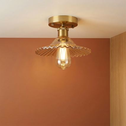 Prisadený luster TRISH 1xE27/15W/230V zlatá/dymovo-béžová