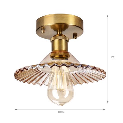 Prisadený luster TRISH 1xE27/15W/230V zlatá/dymovo-béžová