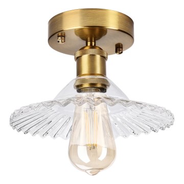 Prisadený luster TRISH 1xE27/15W/230V zlatý/priehľadný