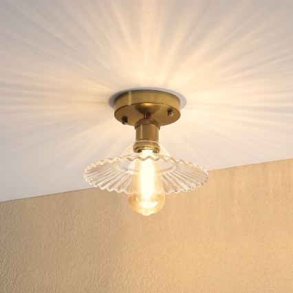 Prisadený luster TRISH 1xE27/15W/230V zlatý/priehľadný