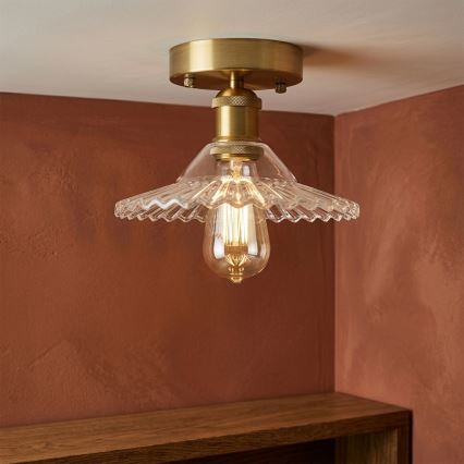 Prisadený luster TRISH 1xE27/15W/230V zlatý/priehľadný