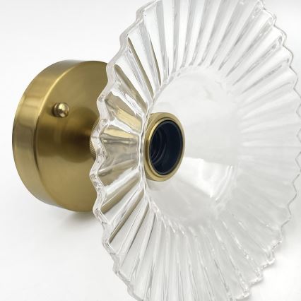 Prisadený luster TRISH 1xE27/15W/230V zlatý/priehľadný