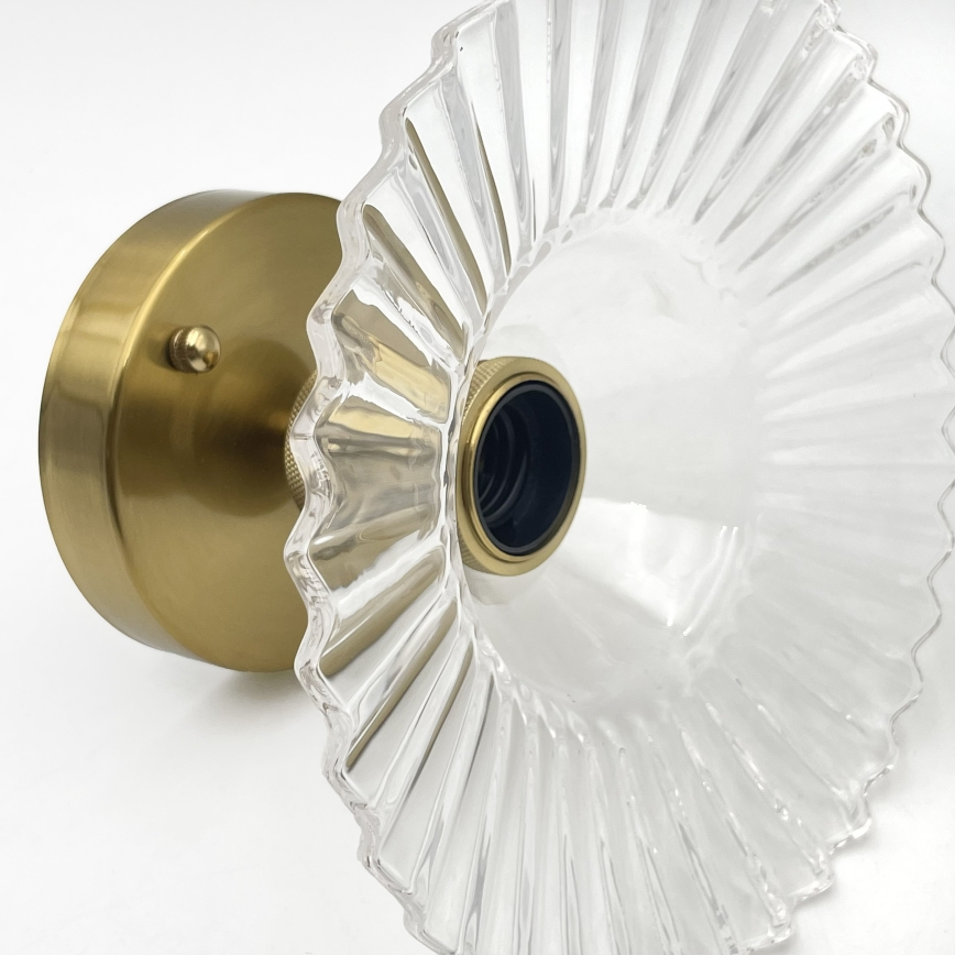 Prisadený luster TRISH 1xE27/15W/230V zlatý/priehľadný