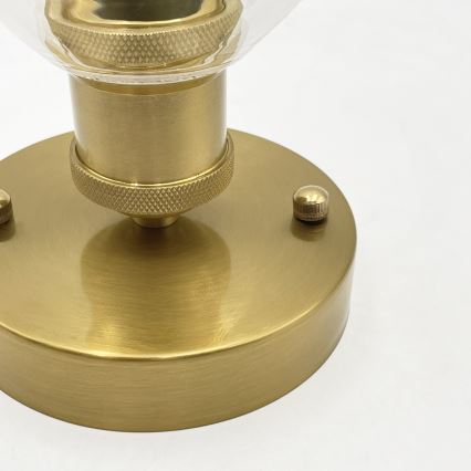 Prisadený luster TRISH 1xE27/15W/230V zlatý/priehľadný