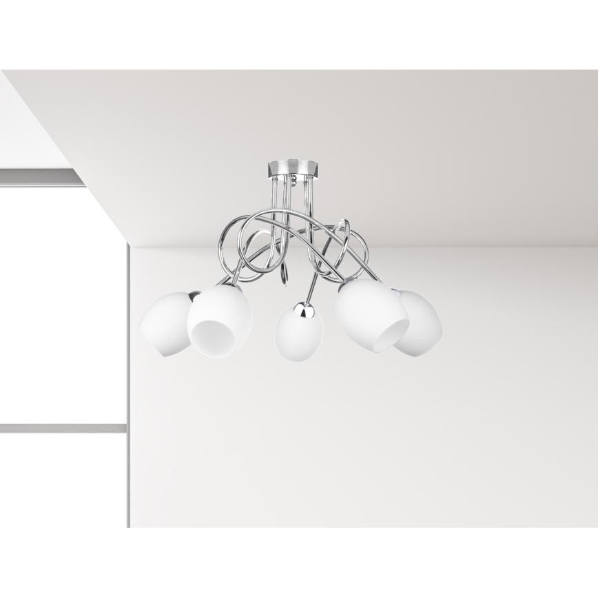 Prisadený luster TWIST WHITE 5xE14/40W/230V