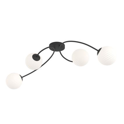 Prisadený luster VIBRA 4xE14/10W/230V čierna/biela